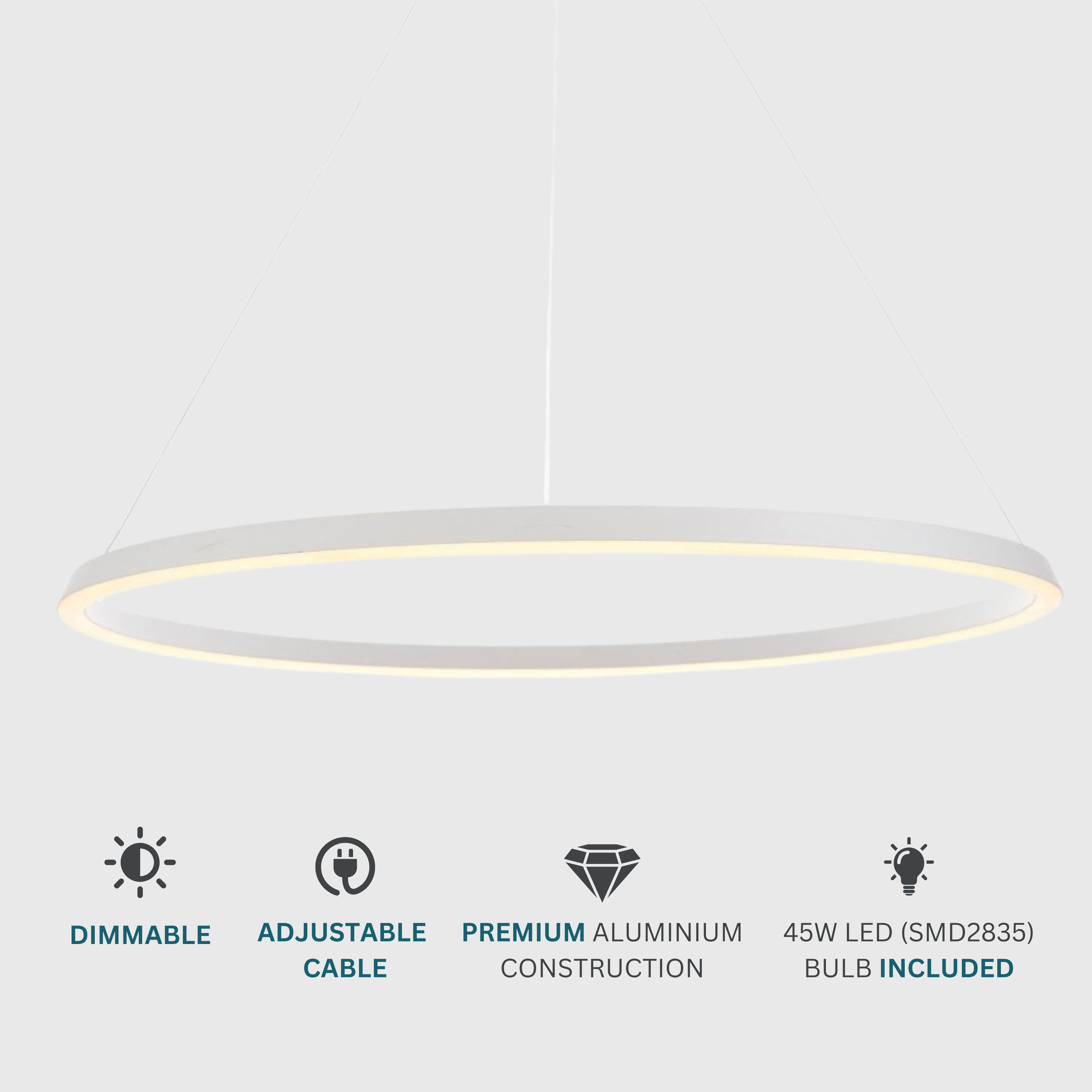 Achitectural Circular Pendant Light - White