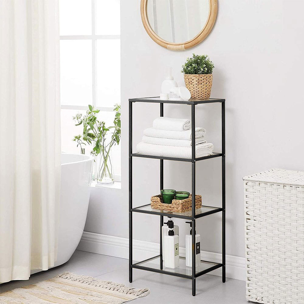 4 Tier Black Display Shelving Unit