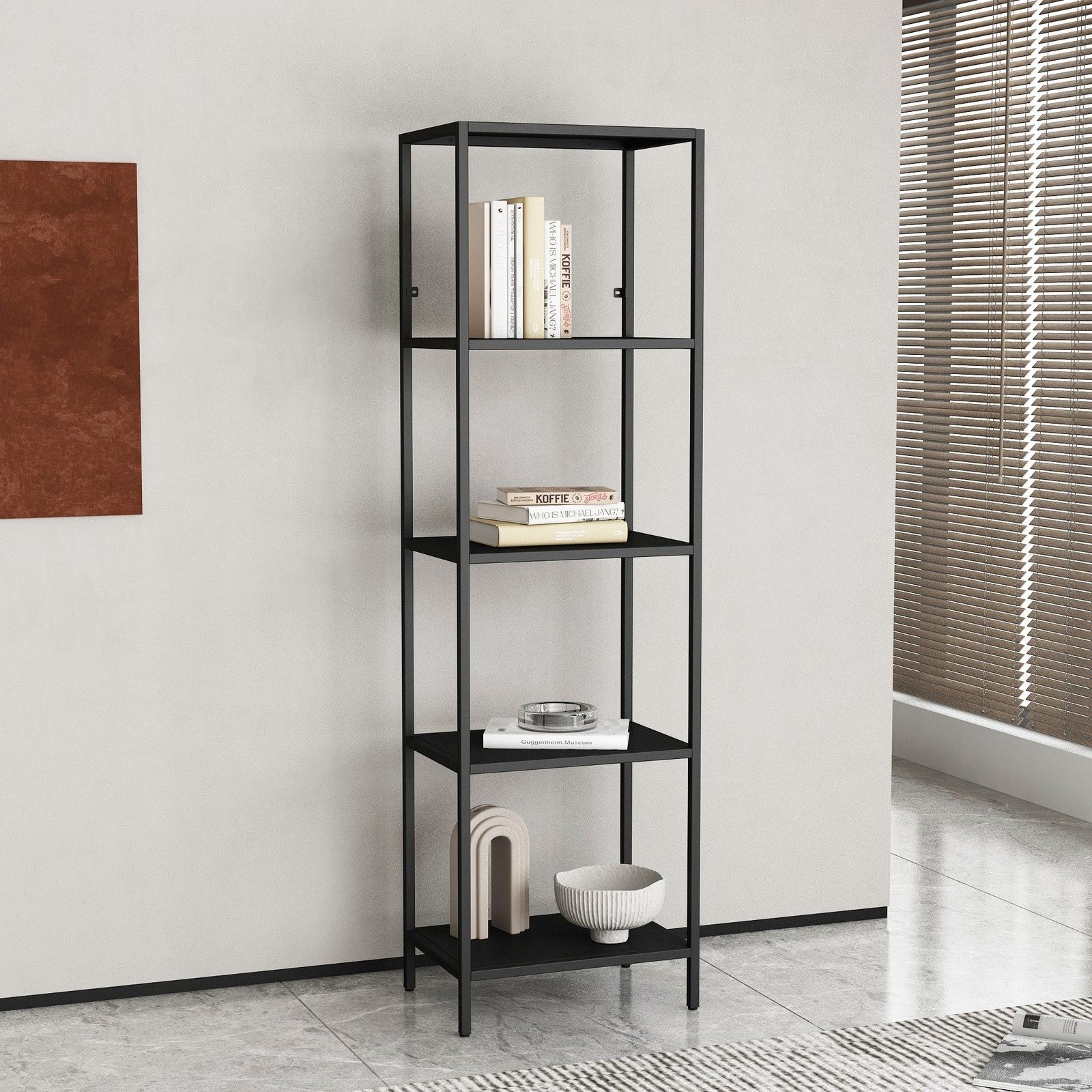 4-Tier Shelving Unit - Black