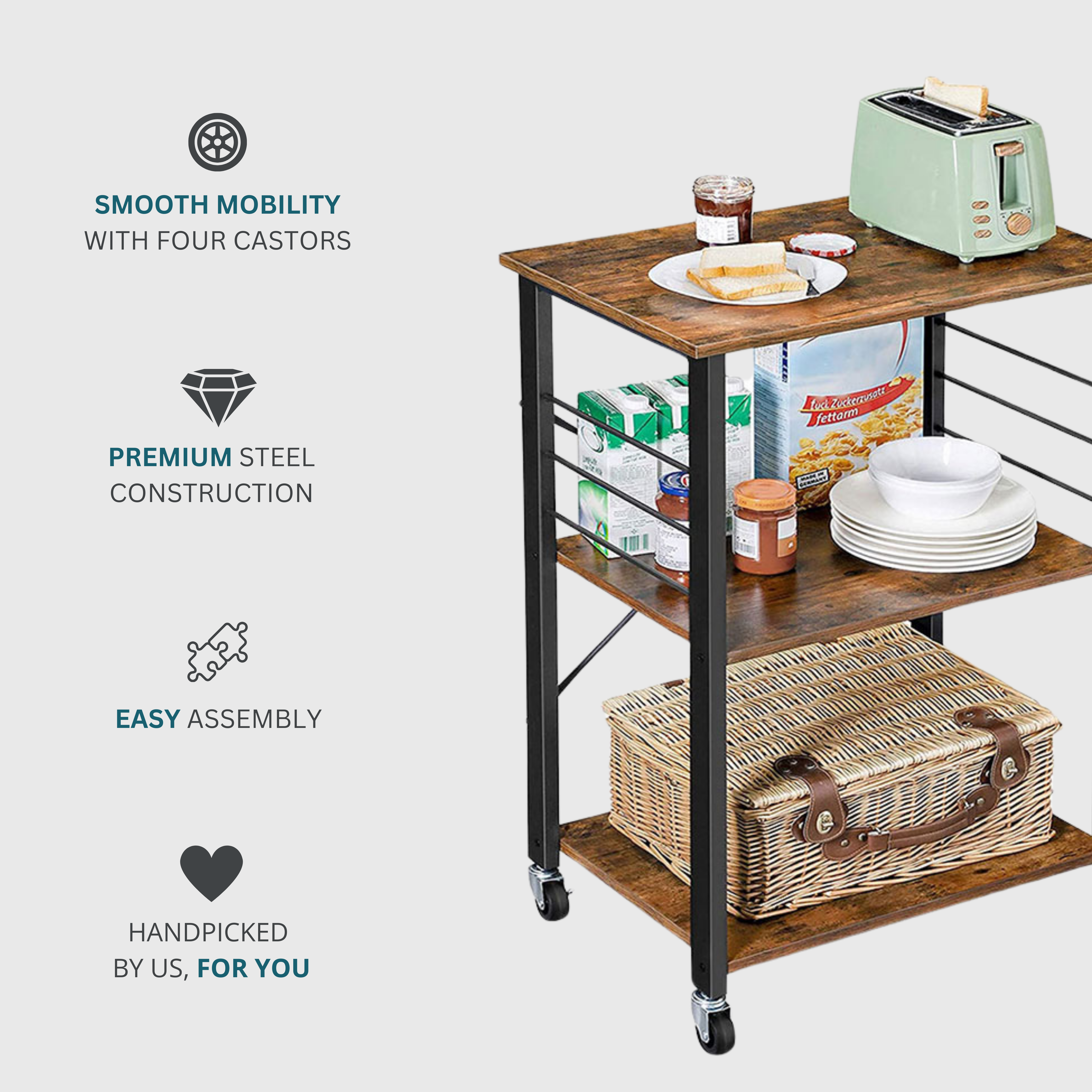 Industrial Style Kitchen Trolley