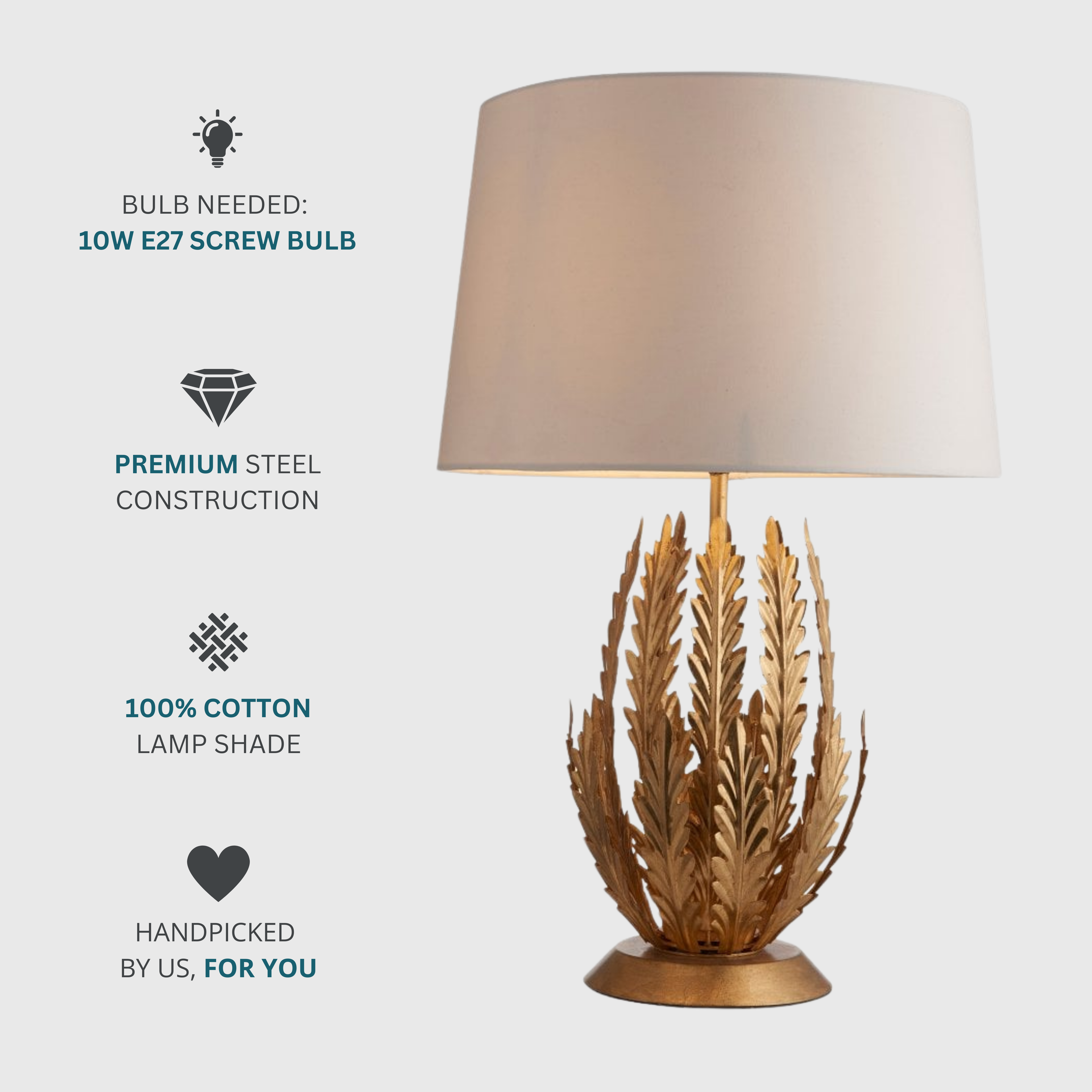 Ornate Gold Leaf Table Lamp