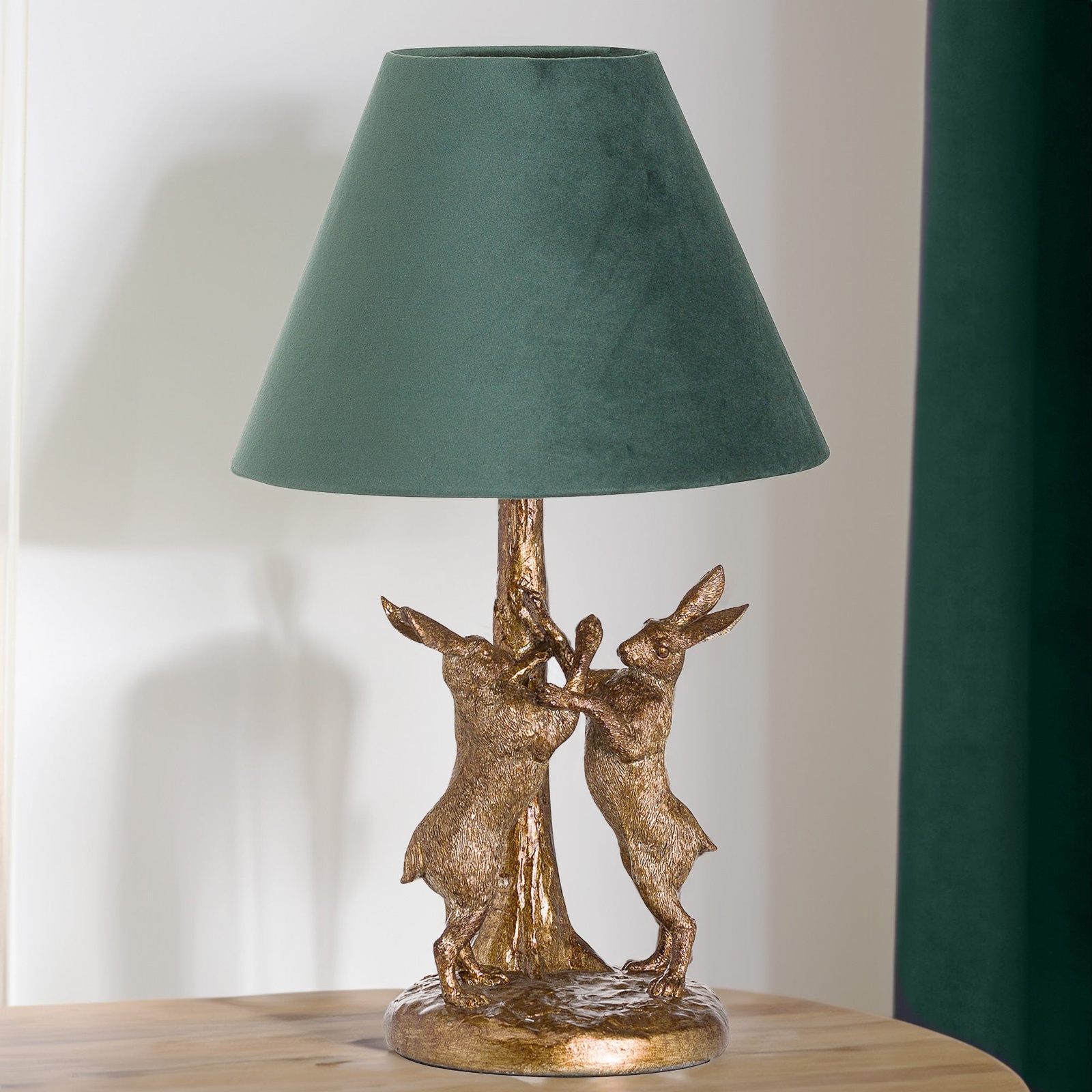 Green and store gold table lamp