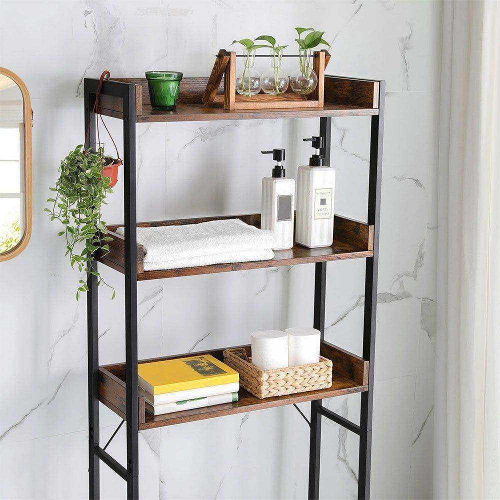 Modern three-shelf bathroom storage unit, ideal for keeping towels, toiletries, and accessories organised.
