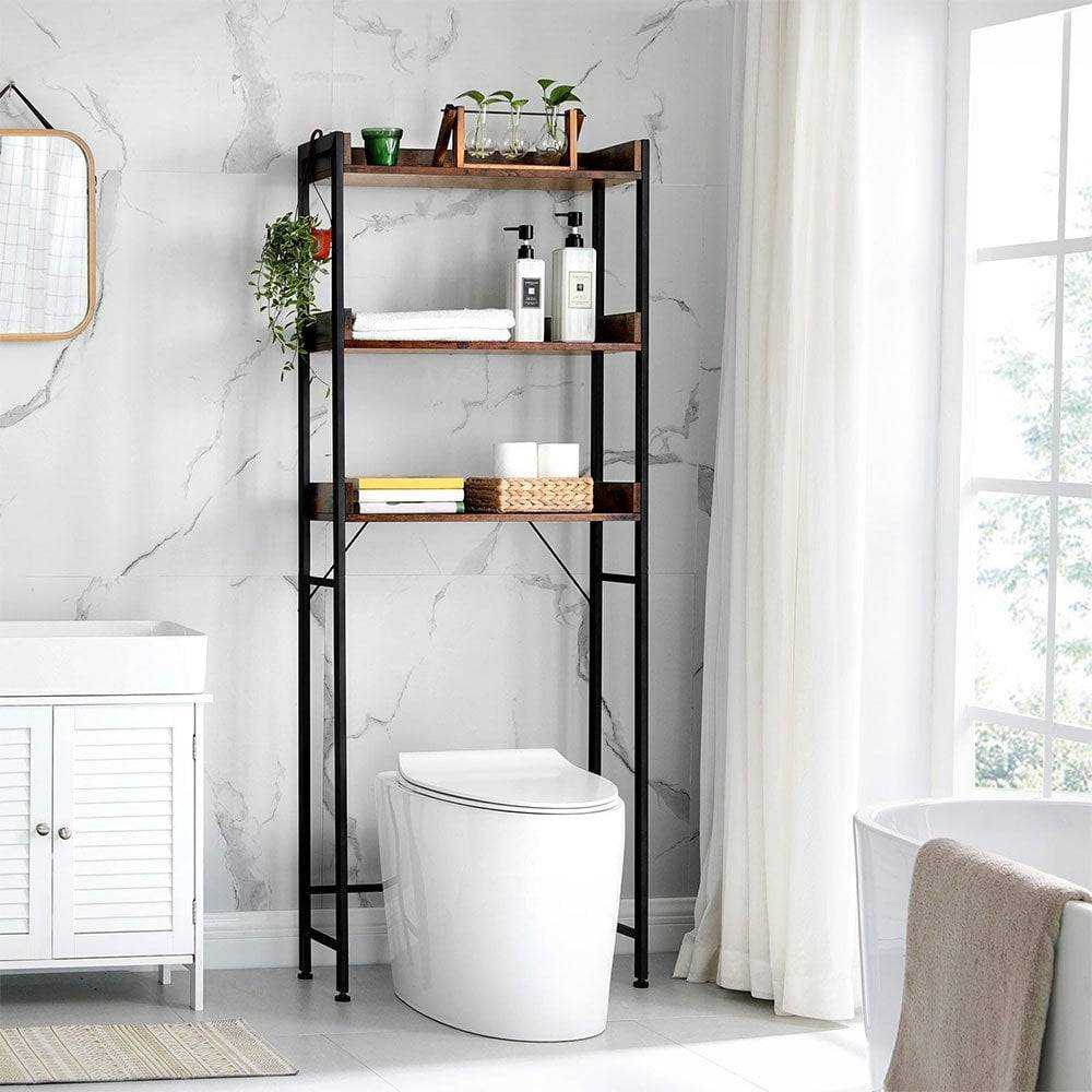 Practical bathroom storage rack with three spacious shelves, perfect for organising toiletries and essentials.
