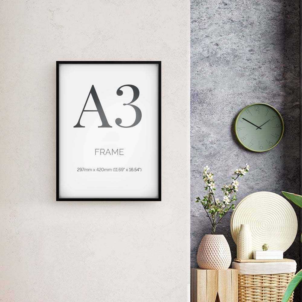 Pack of 12 A3 black photo frames, perfect for displaying artwork, prints, and posters in a sleek modern style.
