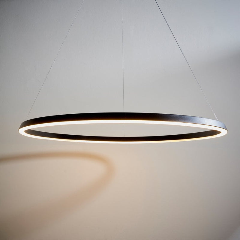 Architectural  Circular Pendant Light - Black