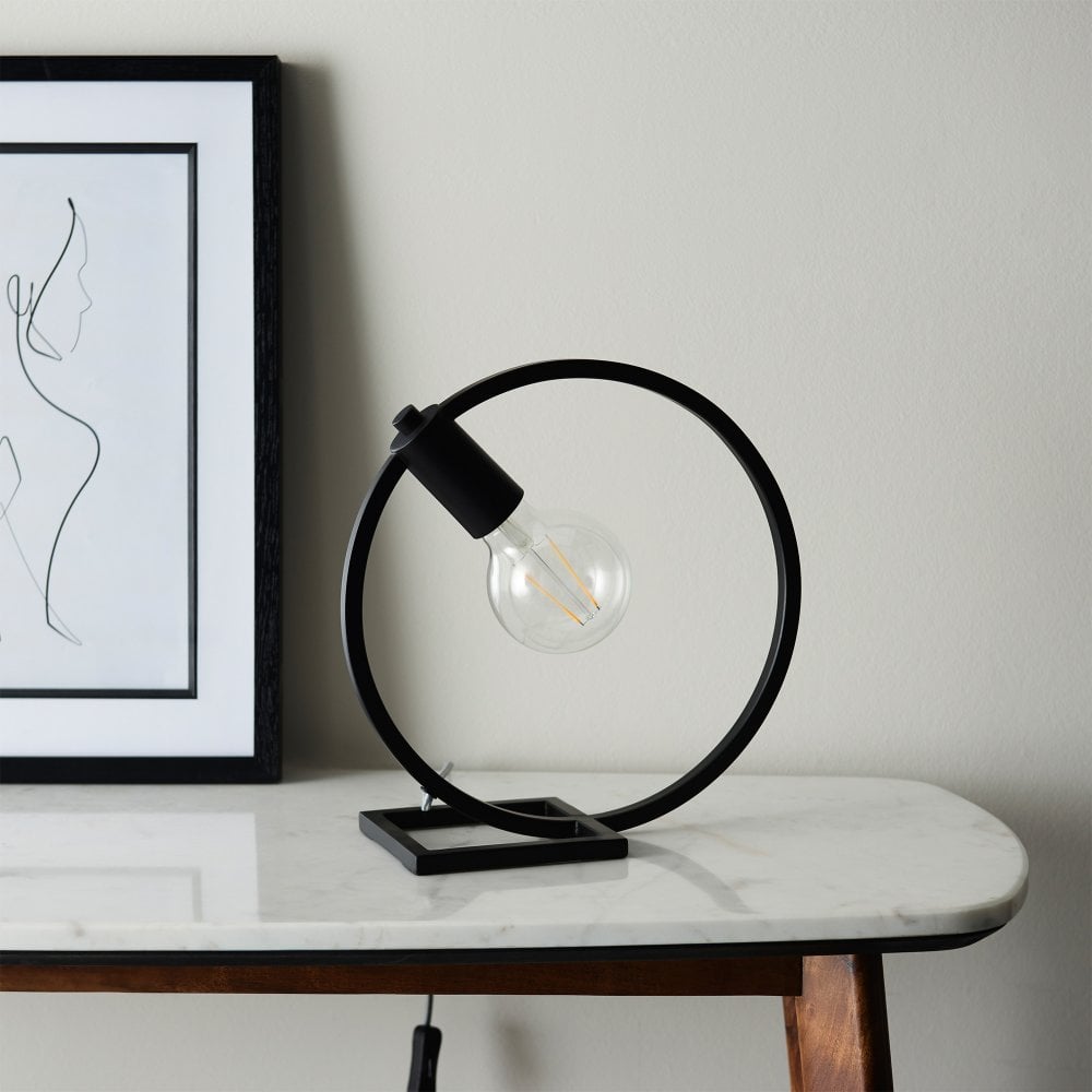 Circle Table Lamp - Black