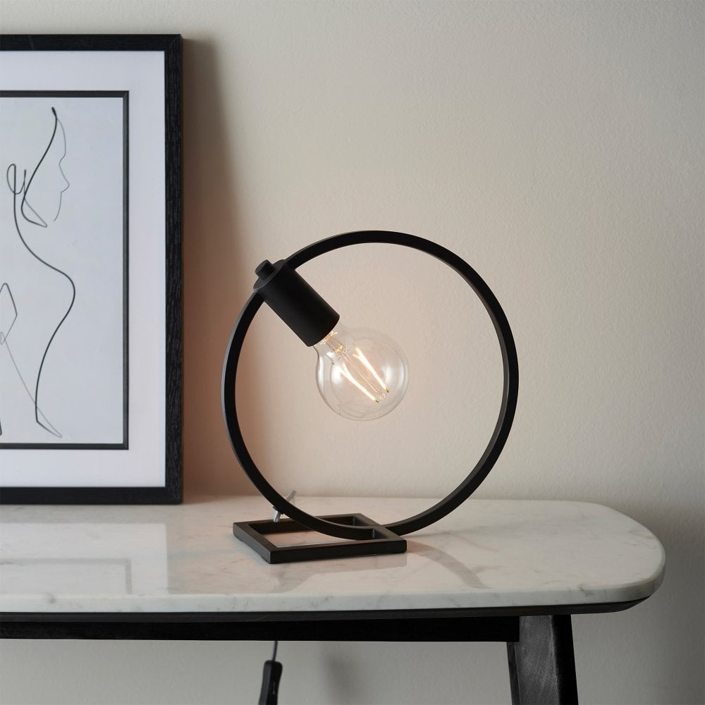 Circle Table Lamp - Black