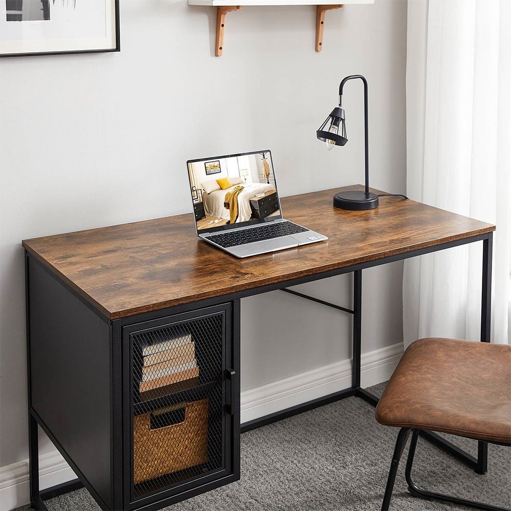 Rustic desk online with storage